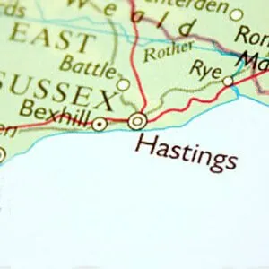 A map of the Hastings area